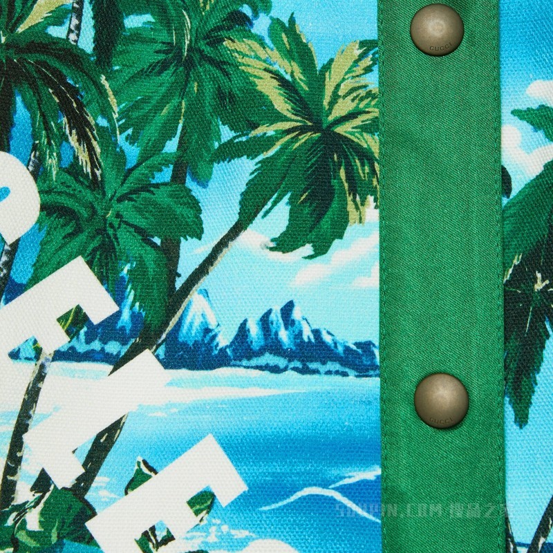 印花棉质半身裙 蓝色