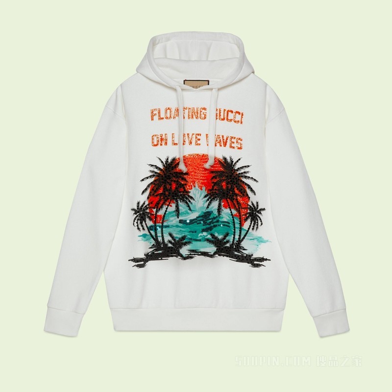 平纹针织棉卫衣 白色