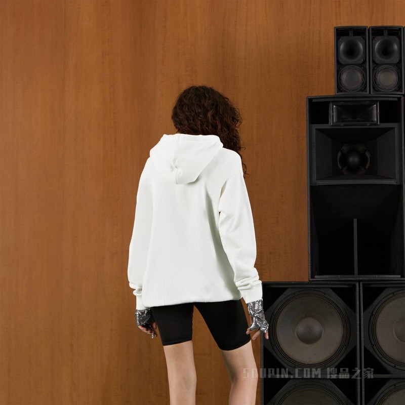 平纹针织棉卫衣 白色