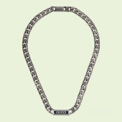 Gucci标识珐琅项链 925纯银