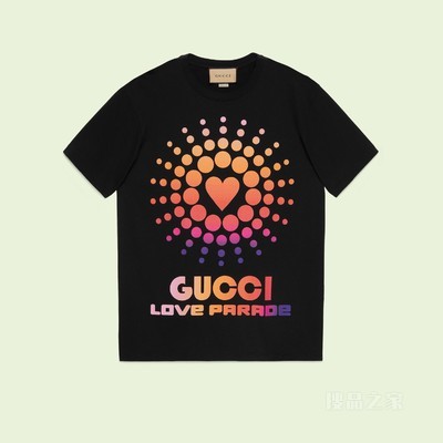 “Gucci Love Parade”印花棉质T恤 黑色