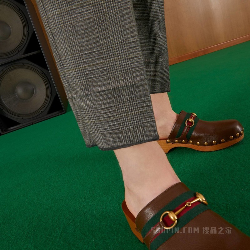 格纹羊毛九分裤 黑色和棕色