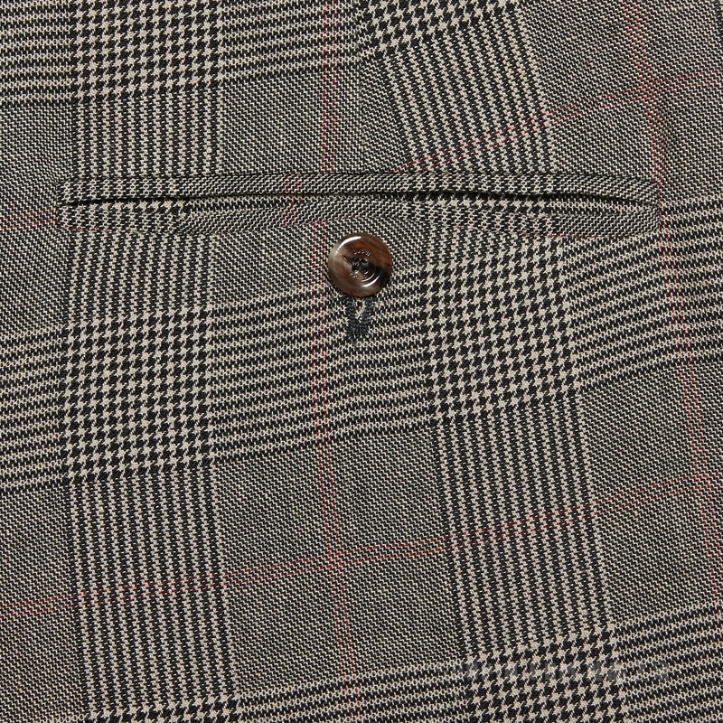 威尔士亲王毛麻混纺长裤 灰色和黑色