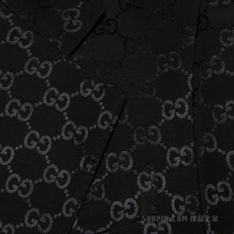 GG棉粘胶纤维混纺正装夹克 黑色