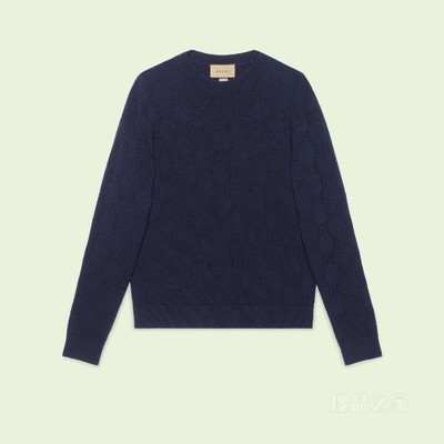 GG羊毛提花卫衣 蓝色