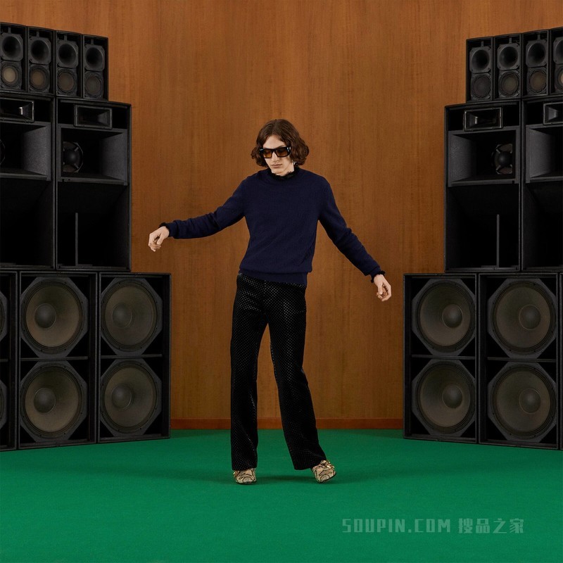 GG羊毛提花卫衣 蓝色