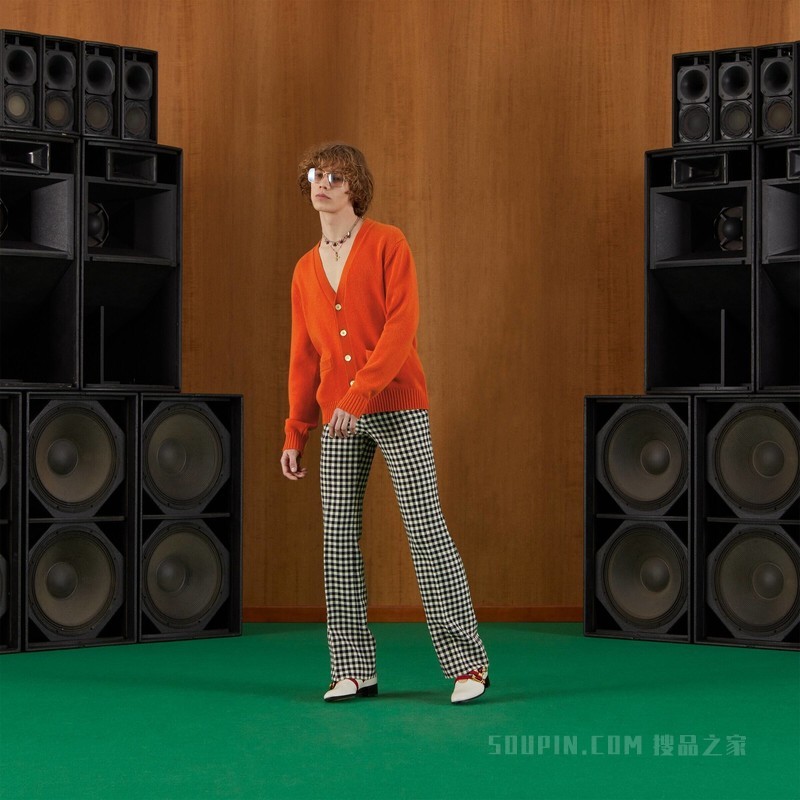 Gucci棕榈树羊毛开衫 橙色