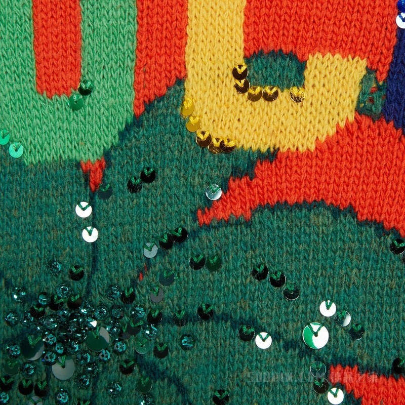 Gucci棕榈树羊毛开衫 橙色