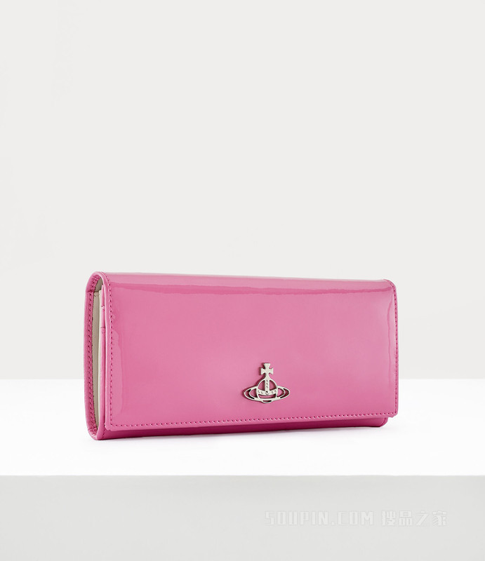 Shiny Patent Long Card Holder
