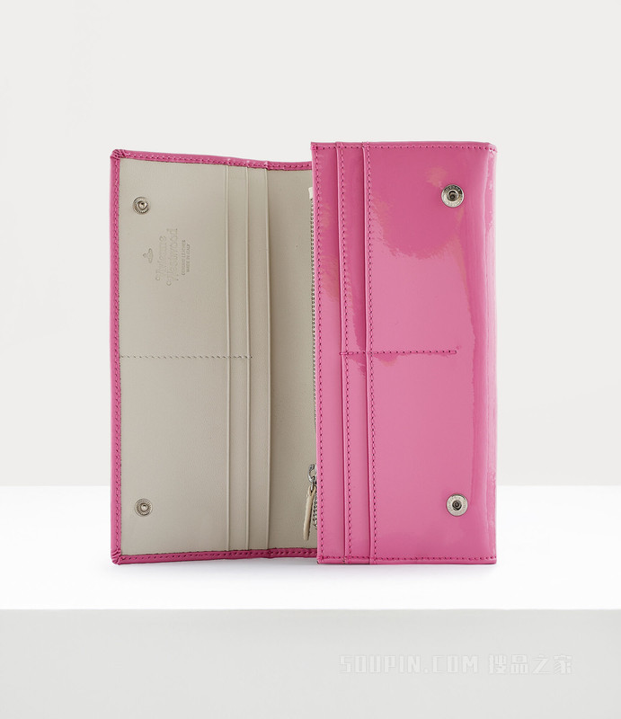 Shiny Patent Long Card Holder