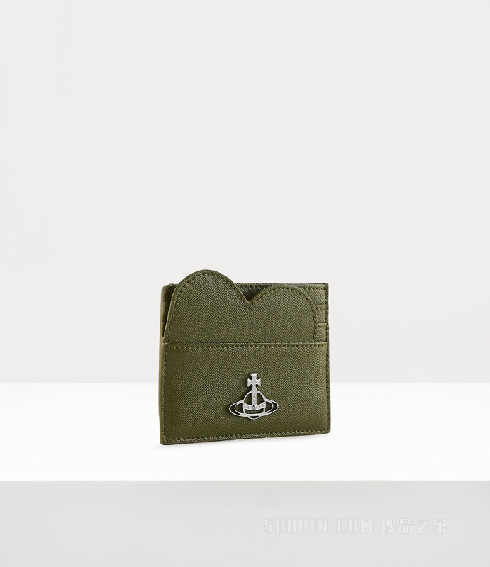 Saffiano Heart Card Holder