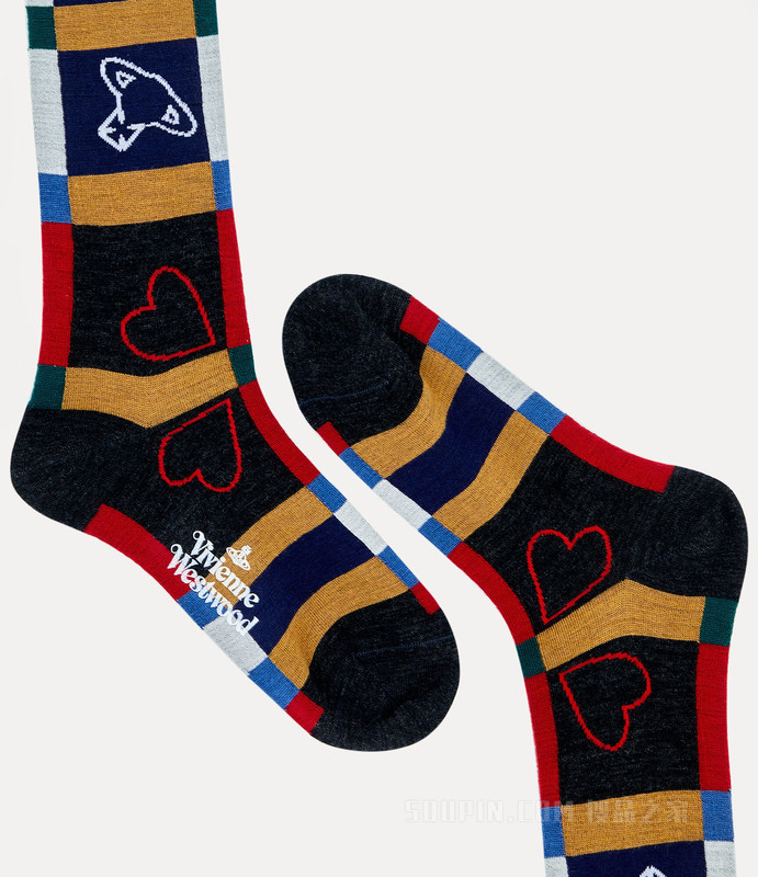 Hearts And Orbs Knee High Socks