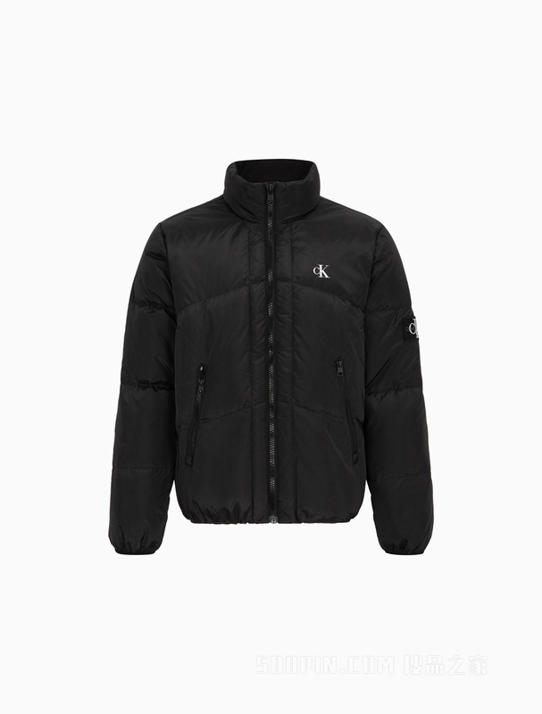 Calvin Klein 22早秋新款男士休闲立领简约印花鸭绒保暖羽绒服J322318