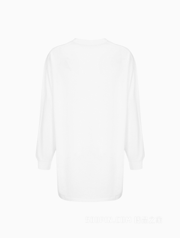 Calvin Klein 22早秋女士休闲圆领舒适纯棉醒目LOGO开衩长袖T恤J220126