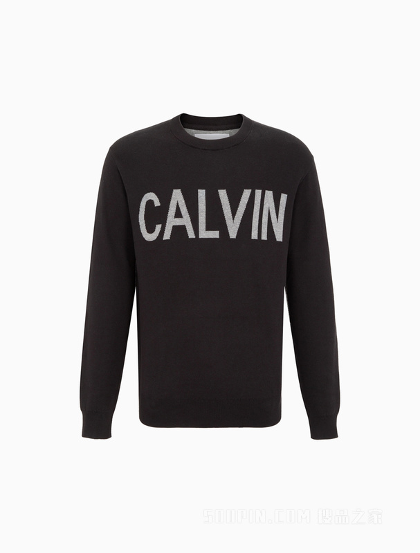 Calvin Klein 22早秋男士时尚圆领醒目LOGO提花舒适套头针织衫ZM02094