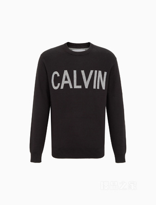 Calvin Klein 22早秋男士时尚圆领醒目LOGO提花舒适套头针织衫ZM02094