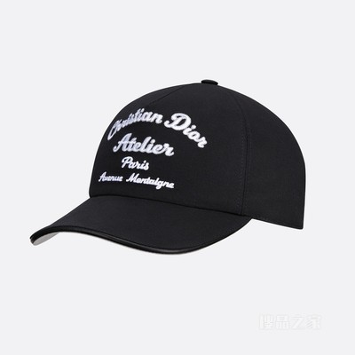 棒球帽 黑色棉质帆布“Christian Dior Atelier”标志