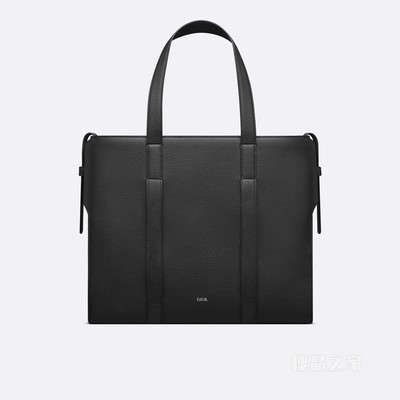 大号 Dior Corolla 手袋 黑色粒面牛皮革
