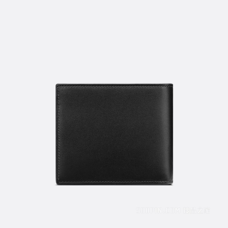 钱包 黑色光滑牛皮革“CD Button”标志