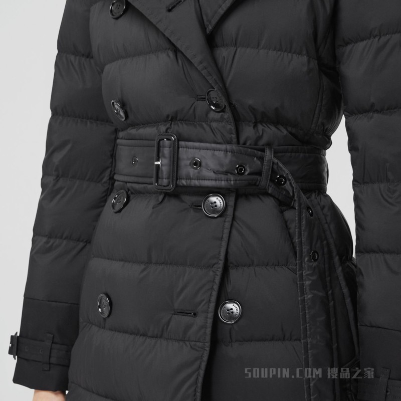 可拆式连帽羽绒服 (黑色) - 女士