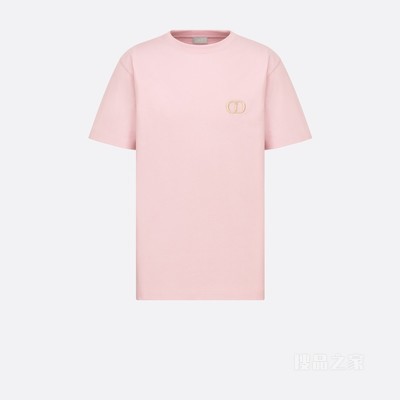 宽松版型 T 恤 淡粉色棉质平纹针织面料“CD Icon”标志