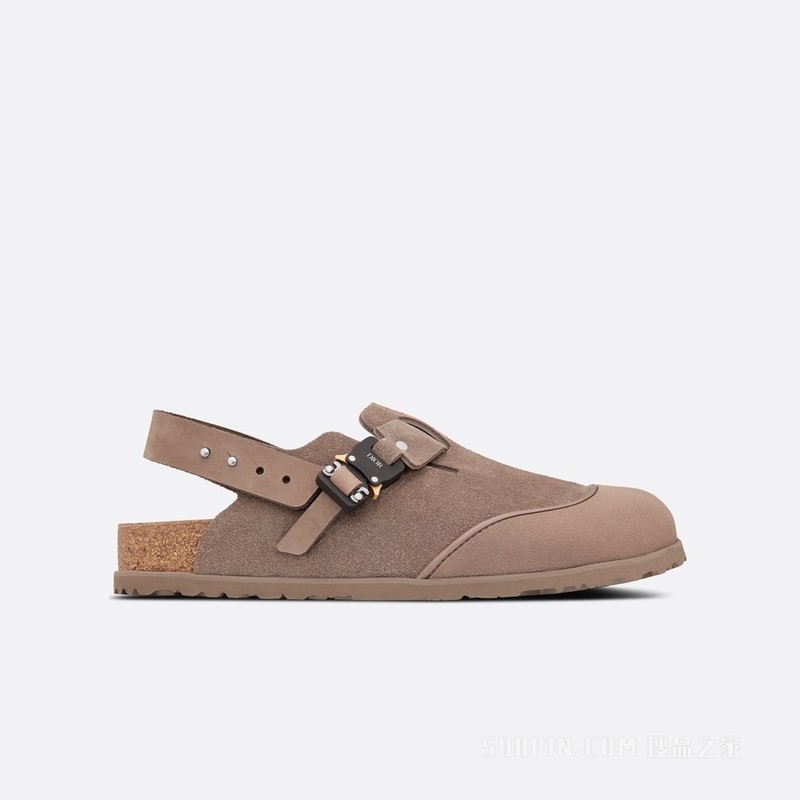 DIOR x BIRKENSTOCK Tokio 穆勒鞋 棕色磨砂牛皮革