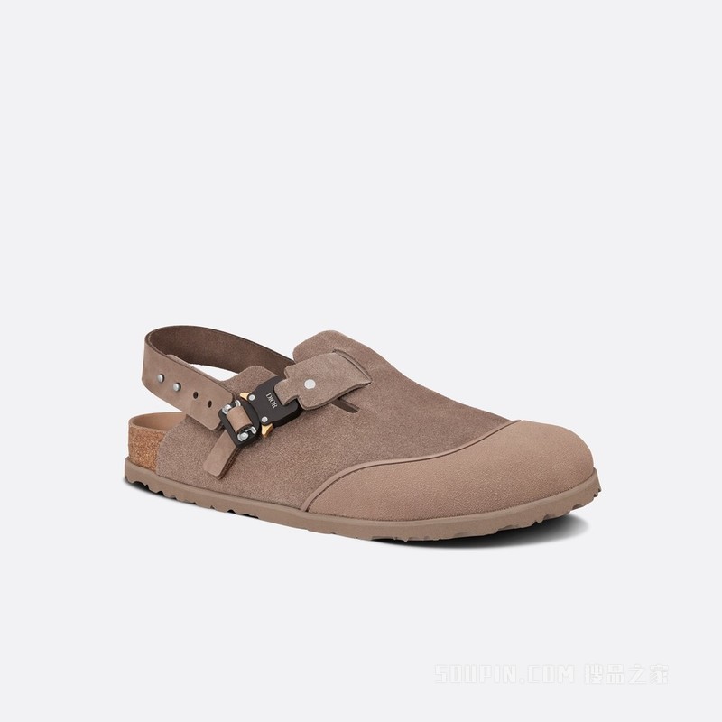 DIOR x BIRKENSTOCK Tokio 穆勒鞋 棕色磨砂牛皮革