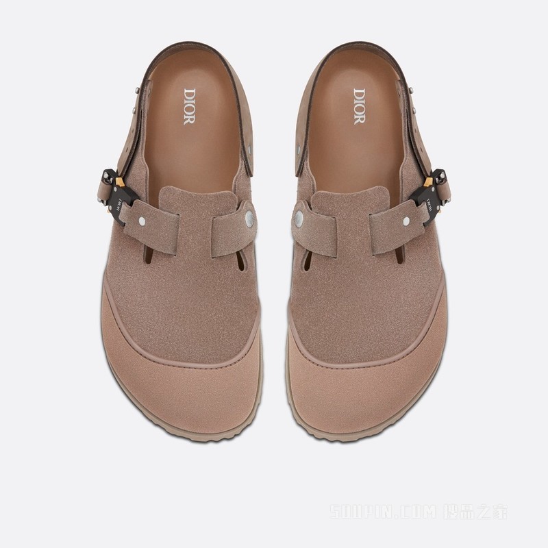 DIOR x BIRKENSTOCK Tokio 穆勒鞋 棕色磨砂牛皮革
