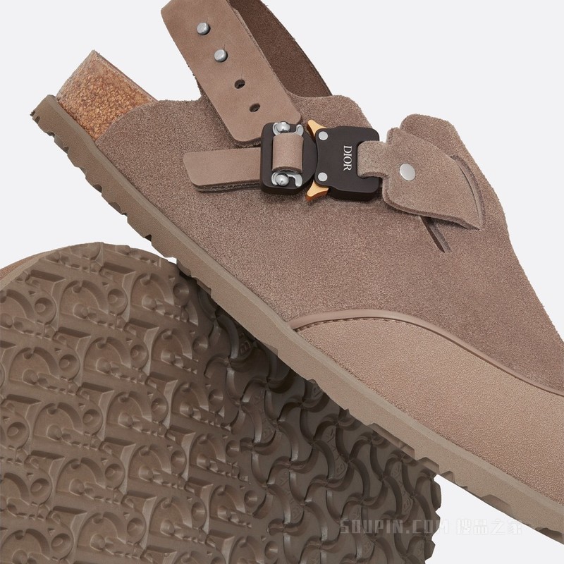 DIOR x BIRKENSTOCK Tokio 穆勒鞋 棕色磨砂牛皮革
