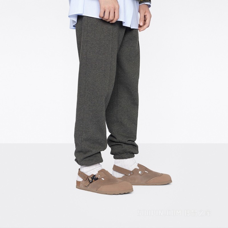 DIOR x BIRKENSTOCK Tokio 穆勒鞋 棕色磨砂牛皮革