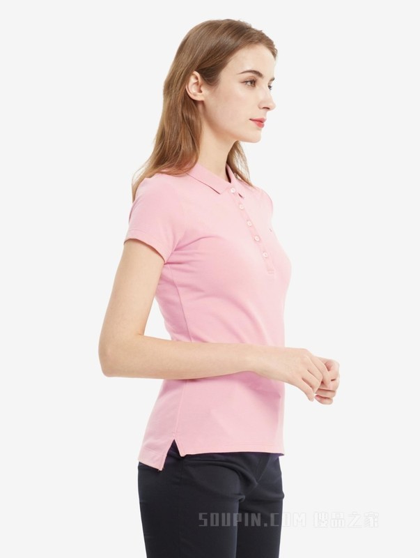 春夏女装通勤珠地棉刺绣旗标翻领显瘦修身短袖POLO衫27947