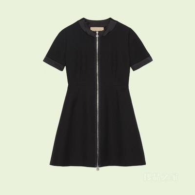 羊毛真丝连衣裙 黑色