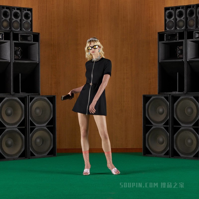 羊毛真丝连衣裙 黑色