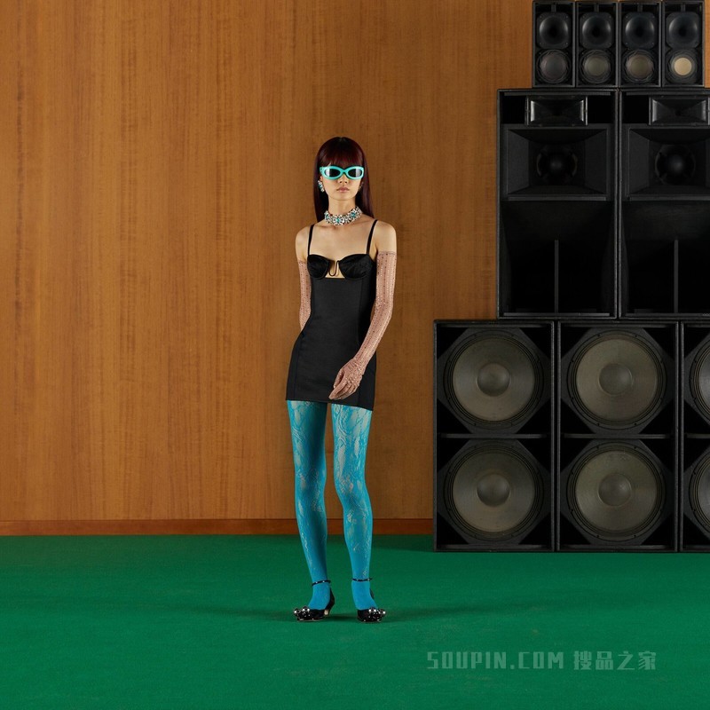 真丝硬缎连衣裙 黑色