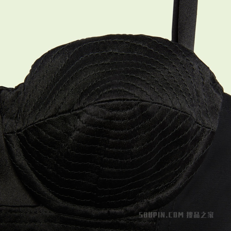 真丝硬缎连衣裙 黑色