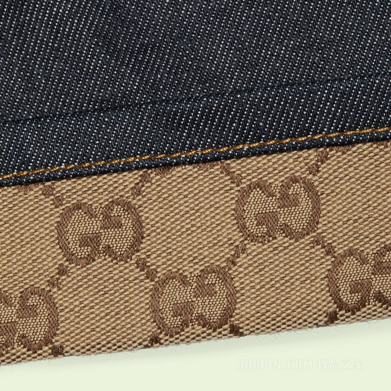 饰GG牛仔短裤 深蓝色