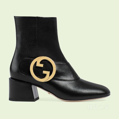 Gucci Blondie系列女士踝靴 黑色皮革