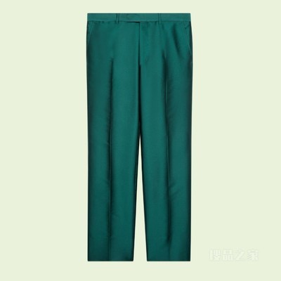 缎面正装西裤 深绿色