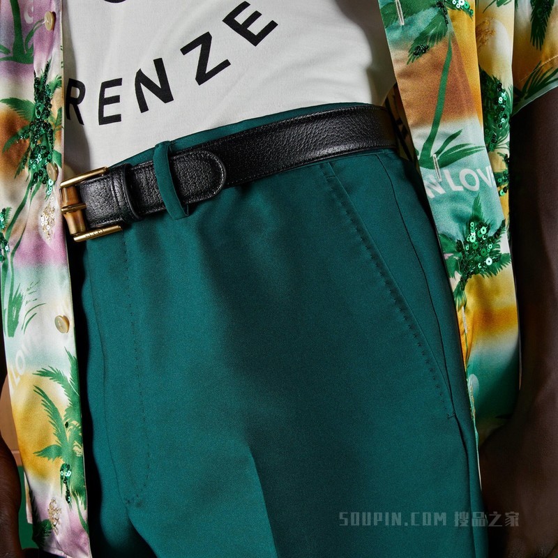 缎面正装西裤 深绿色