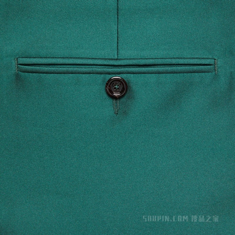 缎面正装西裤 深绿色