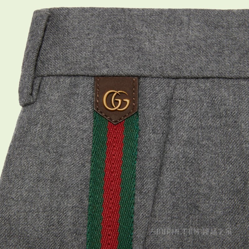 羊毛法兰绒长裤 灰色