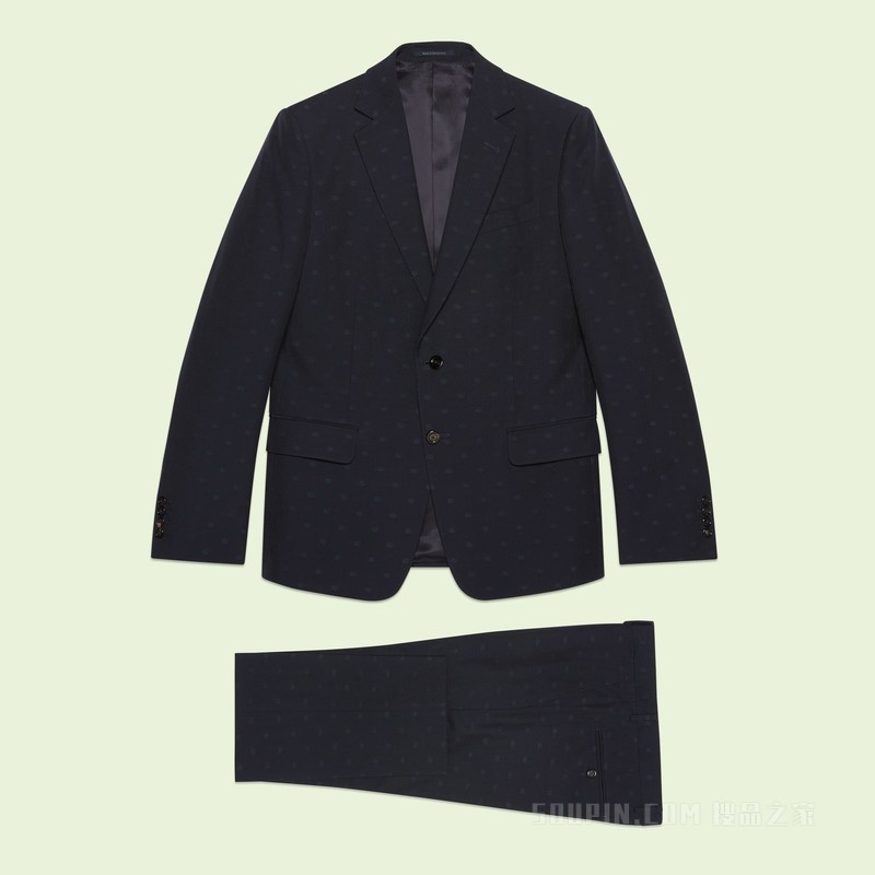 双G羊毛套装 蓝色