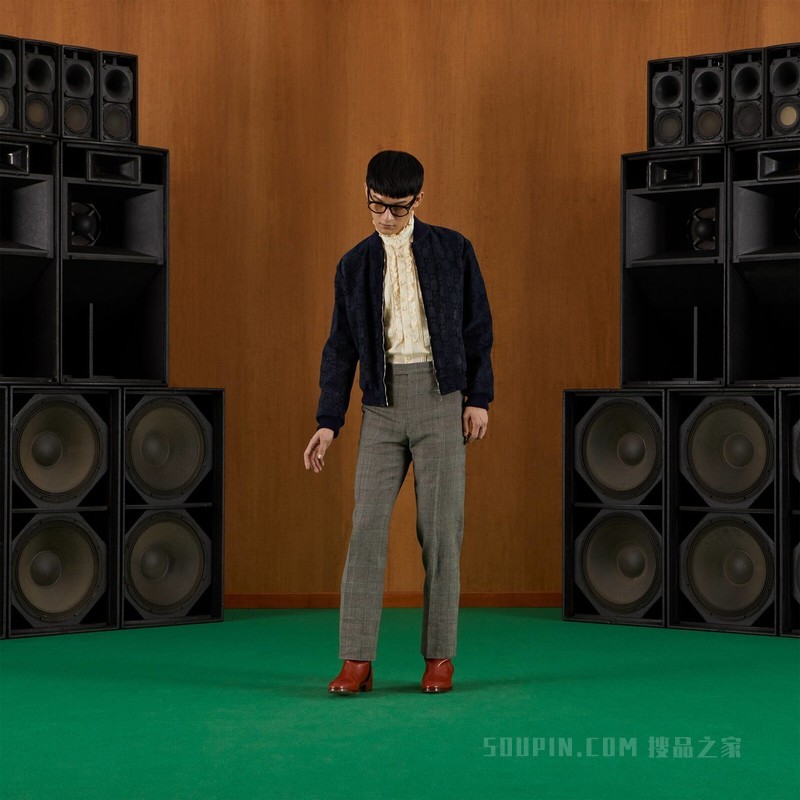 GG印花绒面材质飞行员夹克 蓝色