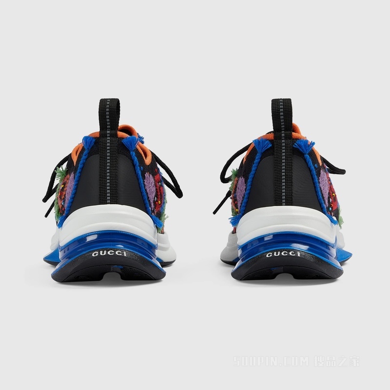 Gucci Lovelight系列Gucci Run运动鞋 黑色织物