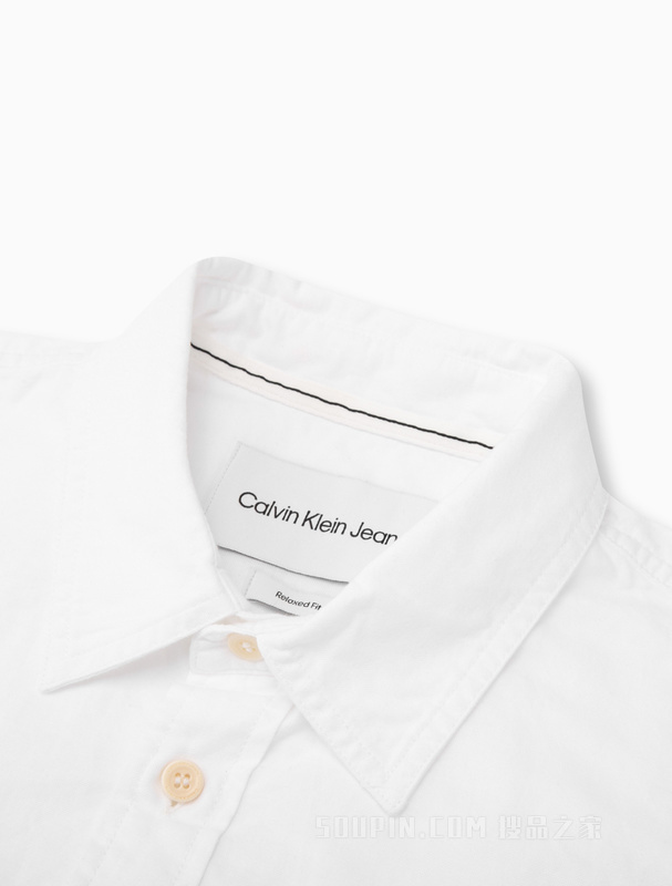Calvin Klein 22早秋新款男士时尚LOGO印花纯棉宽松长袖衬衫J320911