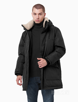 Calvin Klein 男装时尚连帽高领中长款羽绒服 J318157