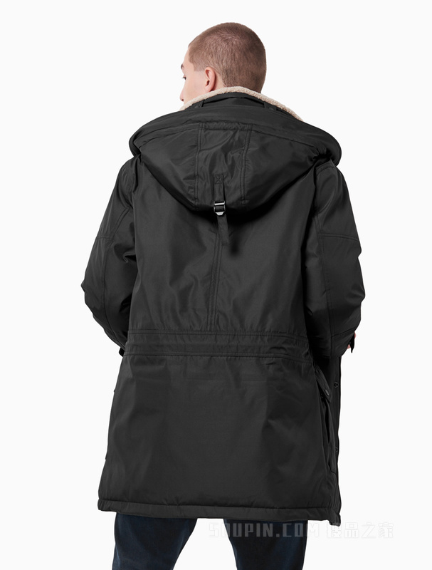Calvin Klein 男装时尚连帽高领中长款羽绒服 J318157