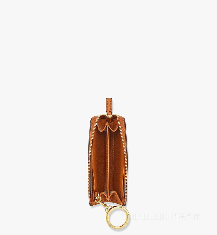 Mini Aren经典花纹皮革拉链卡片钱包