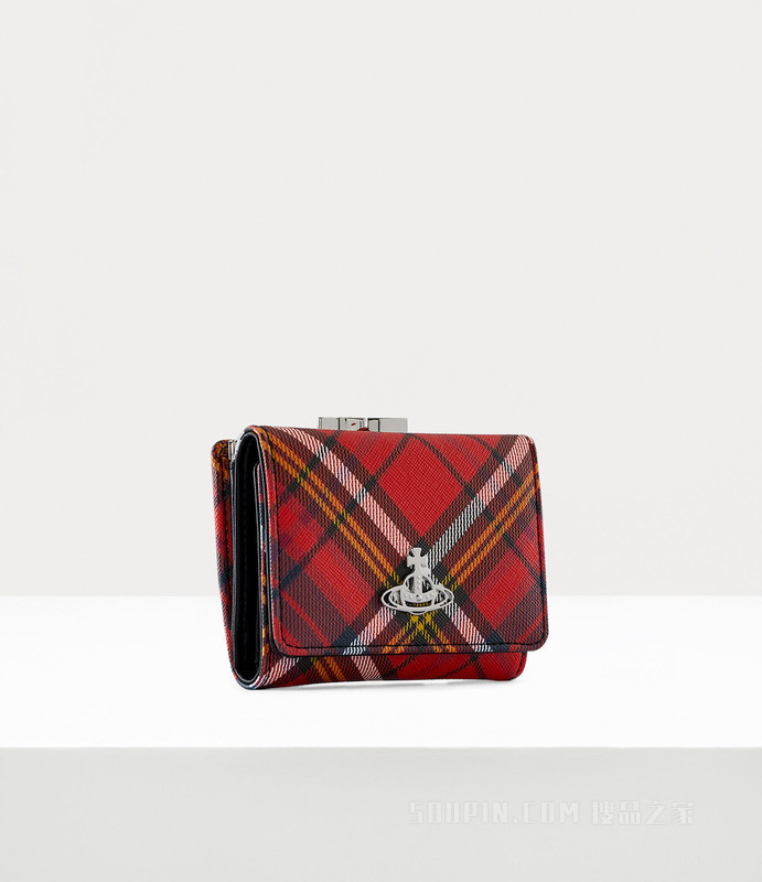 Vivienne Westwood】Saffiano Biogreen Small Frame Wallet