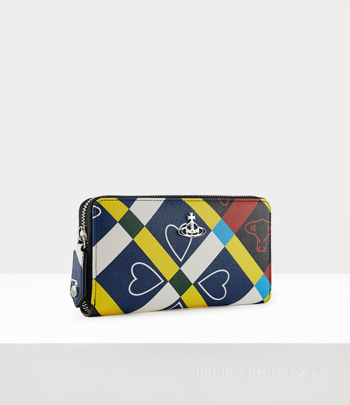 Orb And Heart Check New Zip Round Wallet